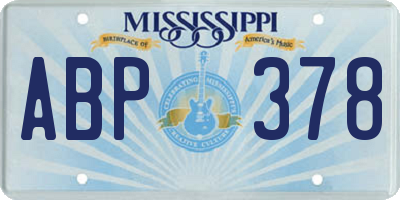 MS license plate ABP378