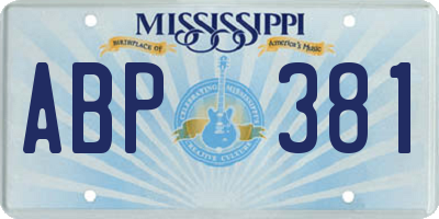MS license plate ABP381