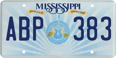 MS license plate ABP383