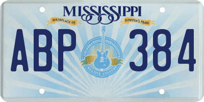 MS license plate ABP384