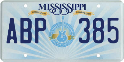 MS license plate ABP385