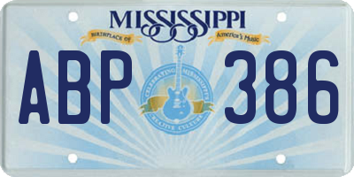 MS license plate ABP386