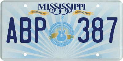 MS license plate ABP387