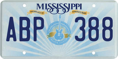 MS license plate ABP388