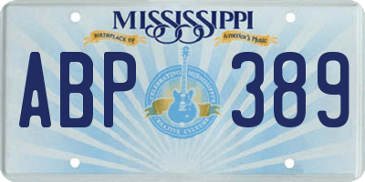 MS license plate ABP389