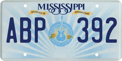 MS license plate ABP392