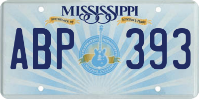 MS license plate ABP393