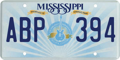 MS license plate ABP394