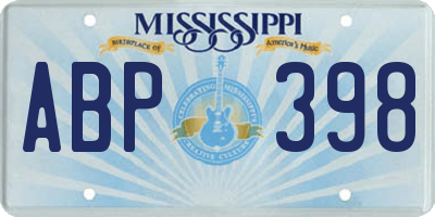 MS license plate ABP398