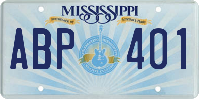 MS license plate ABP401