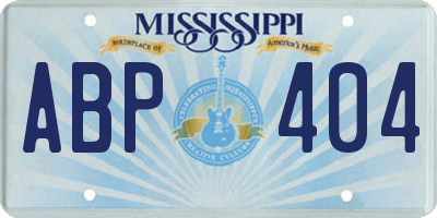 MS license plate ABP404