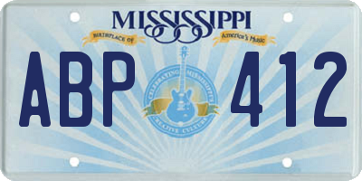 MS license plate ABP412