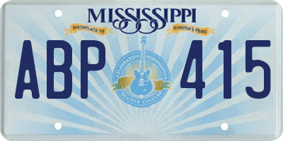 MS license plate ABP415