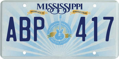 MS license plate ABP417