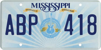 MS license plate ABP418