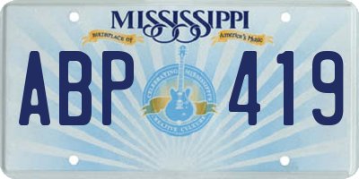 MS license plate ABP419