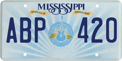 MS license plate ABP420