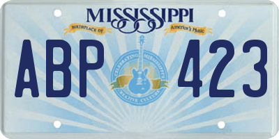 MS license plate ABP423