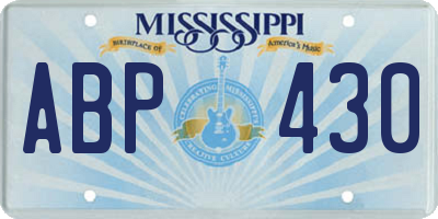 MS license plate ABP430