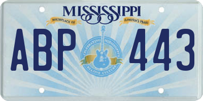 MS license plate ABP443