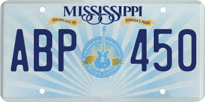 MS license plate ABP450