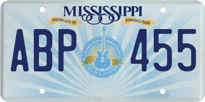 MS license plate ABP455