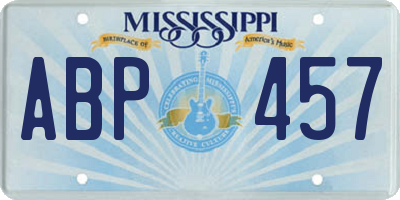 MS license plate ABP457