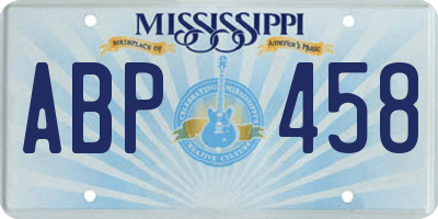 MS license plate ABP458