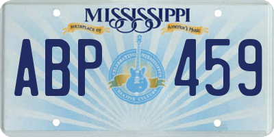 MS license plate ABP459