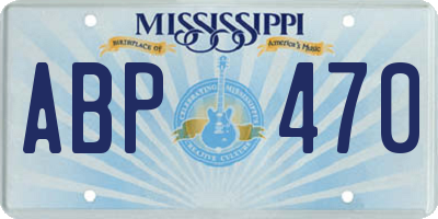 MS license plate ABP470