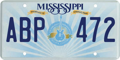 MS license plate ABP472