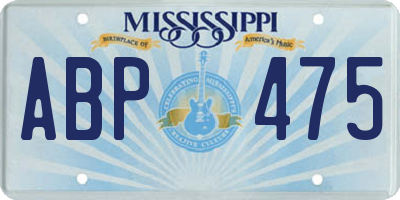 MS license plate ABP475