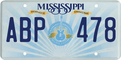 MS license plate ABP478