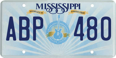 MS license plate ABP480