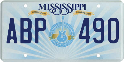 MS license plate ABP490