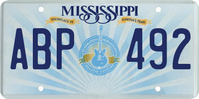 MS license plate ABP492