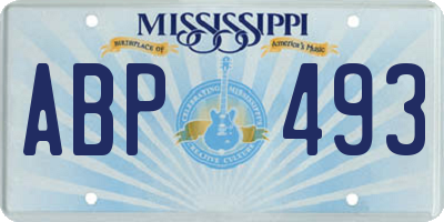 MS license plate ABP493