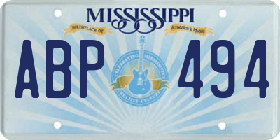 MS license plate ABP494