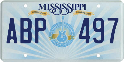 MS license plate ABP497