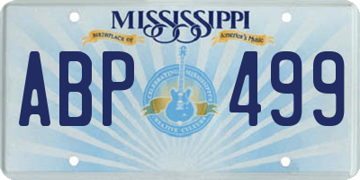 MS license plate ABP499