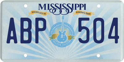 MS license plate ABP504