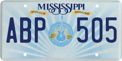 MS license plate ABP505