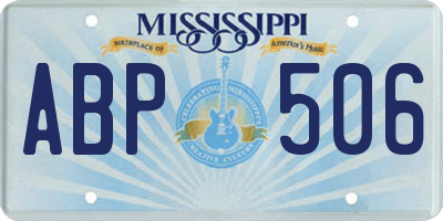 MS license plate ABP506