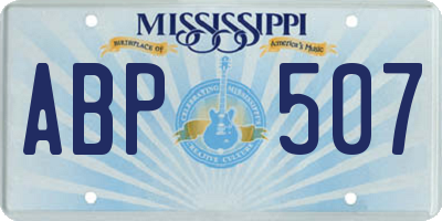 MS license plate ABP507