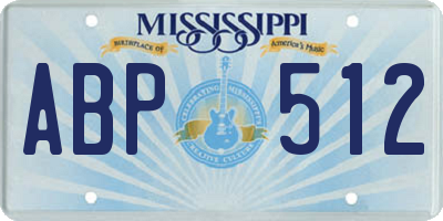 MS license plate ABP512