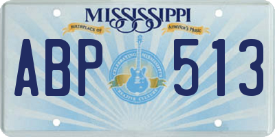 MS license plate ABP513