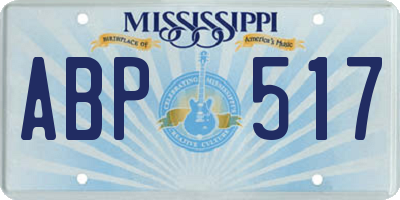 MS license plate ABP517