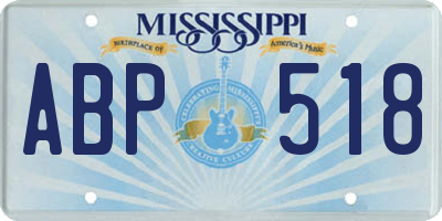 MS license plate ABP518