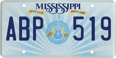 MS license plate ABP519