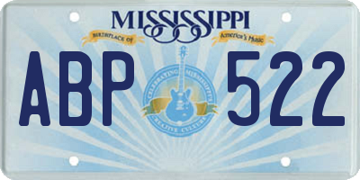 MS license plate ABP522